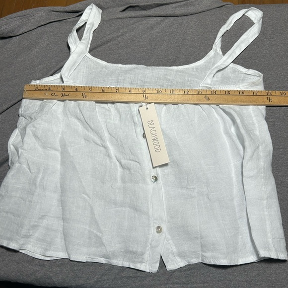 NEW BEACHWOOD BABY playa tank top in blanco one size White Linen - Picture 11 of 12